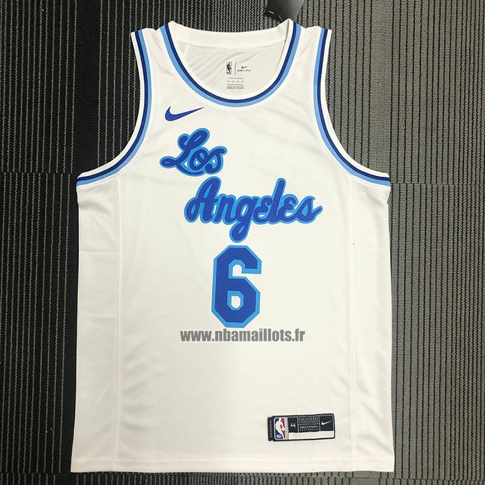 Maillot Los Angeles Lakers LeBron James NO 6 Classic 2019-20 Blanc